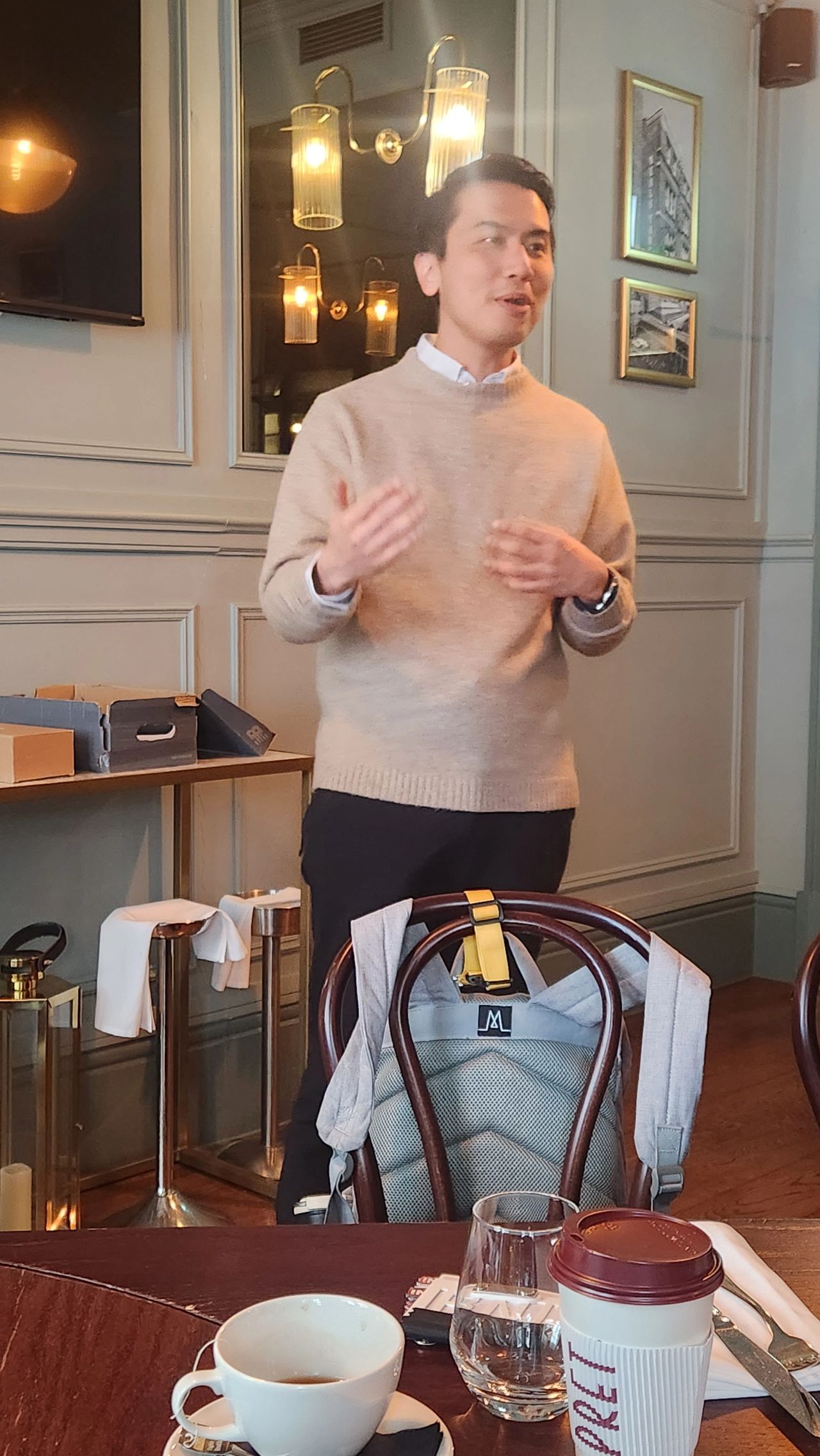 Alan Law presenting to BNI Endeavour members at Brown's Restaurant, Covent Garden, April 2026